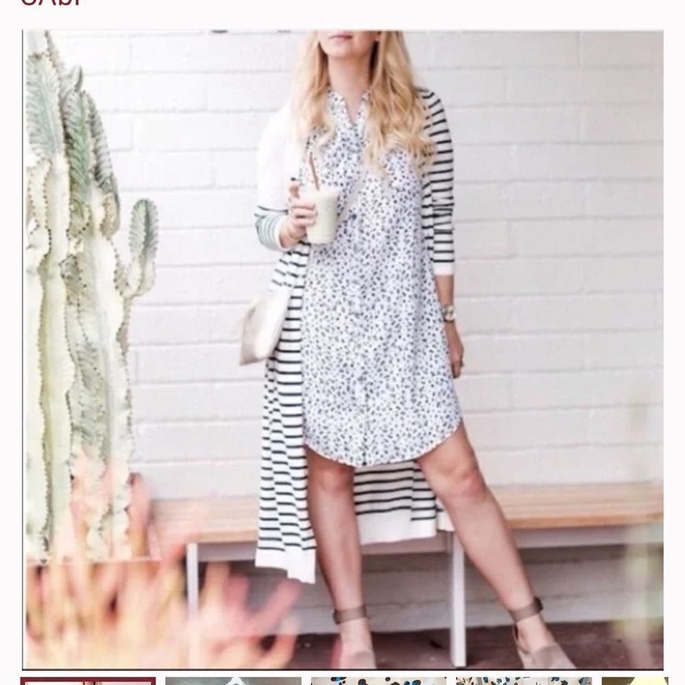 Cabi Camilla Shirt Dress Animal Print Style  5233 Sleeveless Button Front